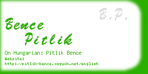 bence pitlik business card